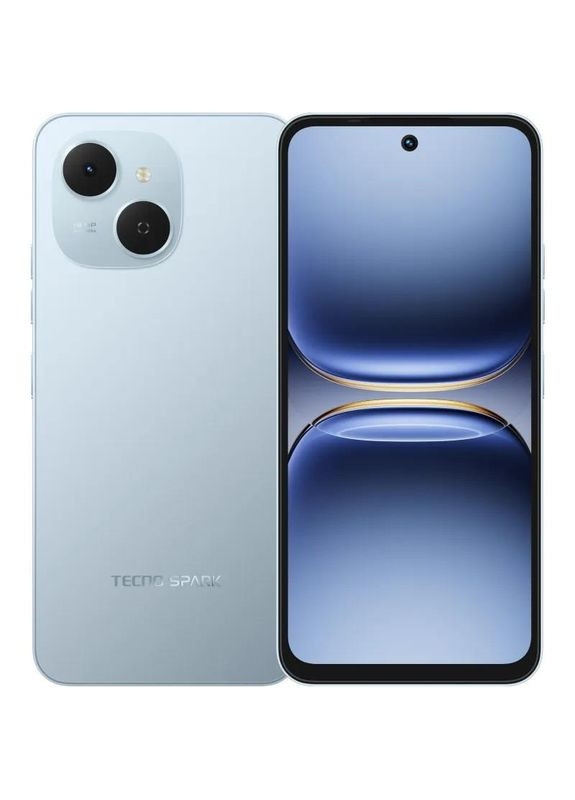 Смартфон 4894947093029 Spark 40C (KM4k) 6.67" 4/128ГБ, 2SIM, 6000мАч, Ripple Blue Tecno (370605214)