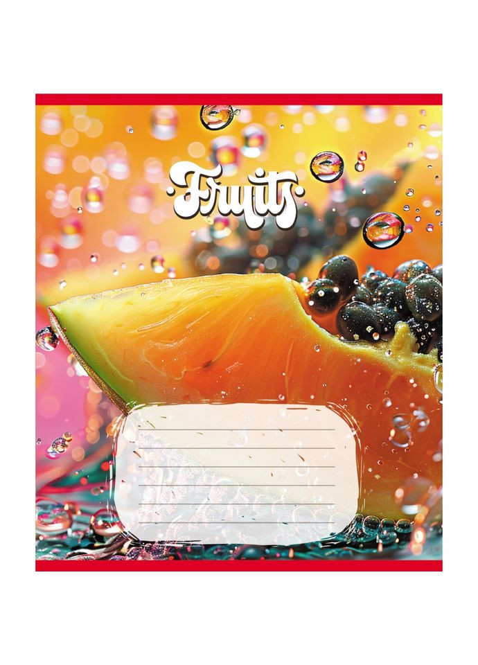Тетрадь ученическая "Фрукты" 012 500028K 5 в клетку, 12 листов (959050) Leader (372830493)