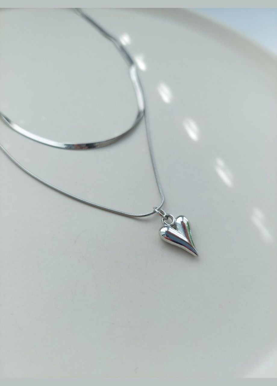 Цепочка на шею двойная с кулоном Сердце MN0105 DeKolie (330033569)