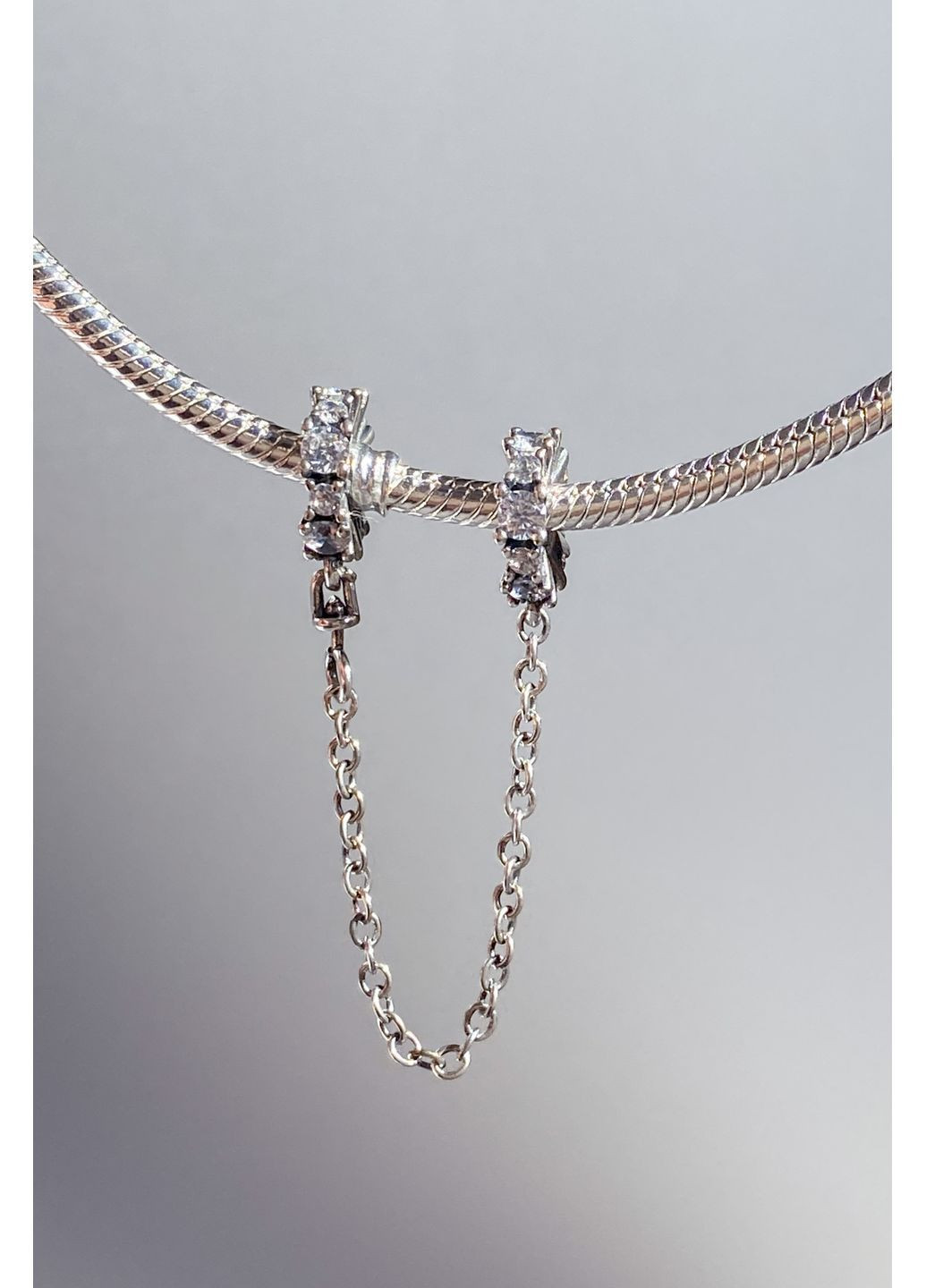 Шарм для браслета подвійний цирконій срібло 925 CHICLY (367054642)