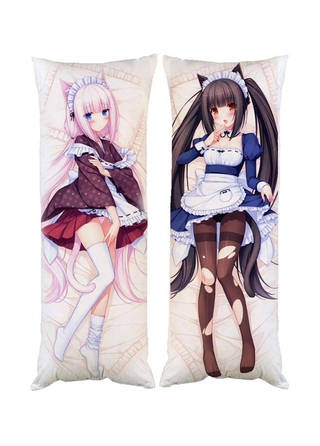 Дакимакура Чокола Ванилла Некопара Кошачий Рай двухсторонняя со съемной наволочкой No Brand (328315580)