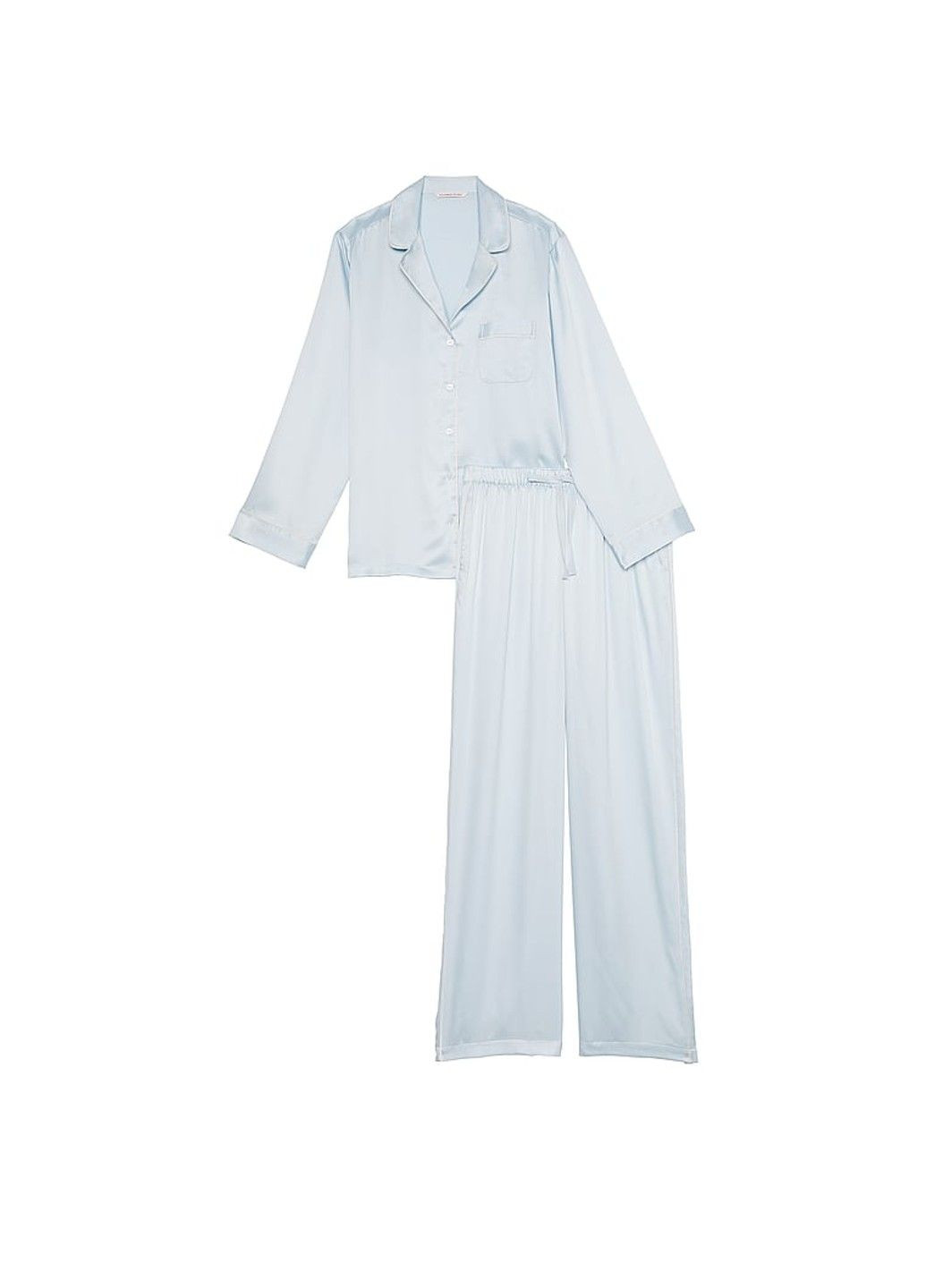 Голубая всесезон пижама satin long pajama set Victoria's Secret