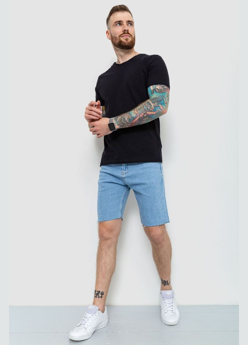 Чорна футболка чоловіча базова, колір молочний, 208r2165 Ager