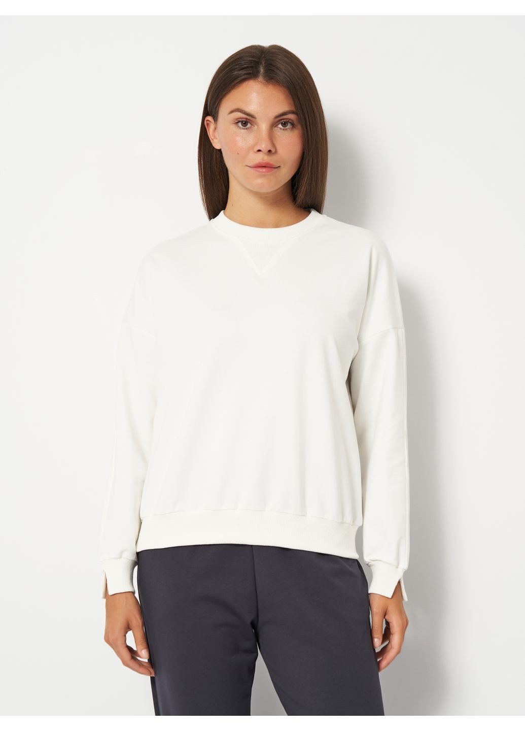 Молочний світшот оверсайз Malta однотонний без декору (348781586)