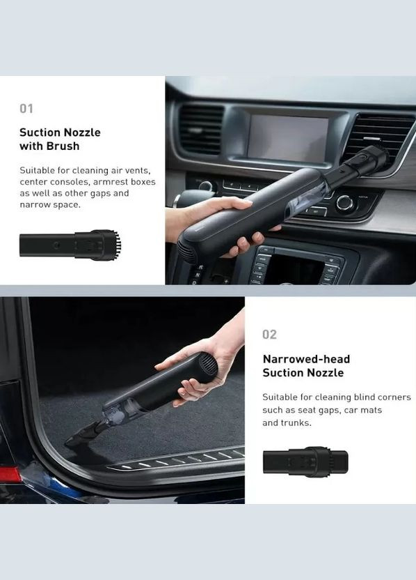 Автомобільний пилосос A1 Car Vacuum Cleaner VCAQ010001 Dark Space Black Baseus (271824386)