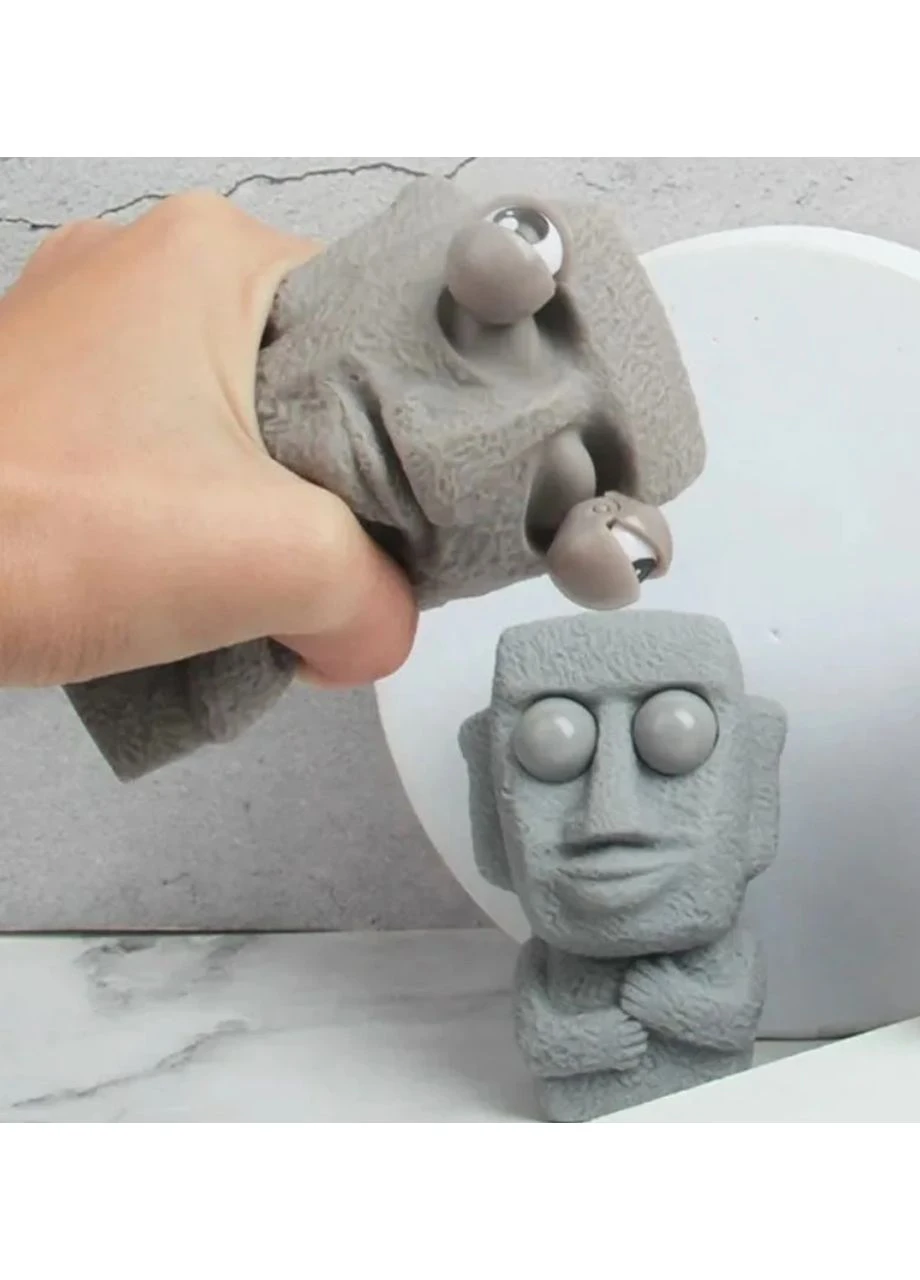 Сквіш антистрес фігурка Моаї Stone Man з очима, що видавлюються No Brand (349822399)