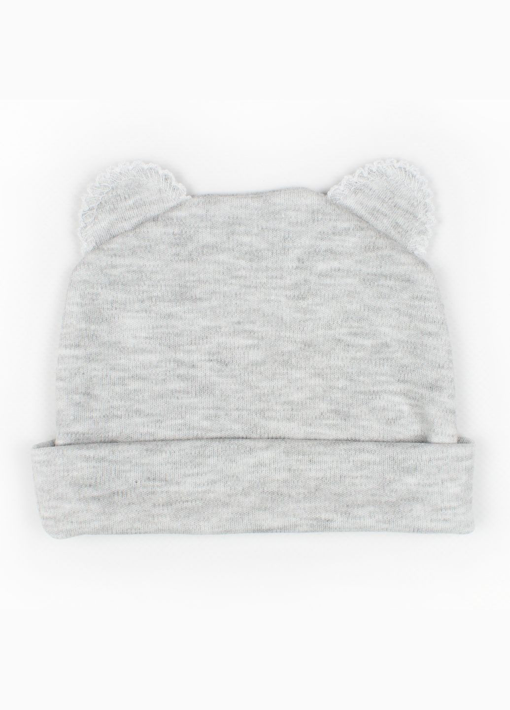 Шапочка з вушками для новонароджених інтерлок Меланж Сірий 40 dexter's (279849719)