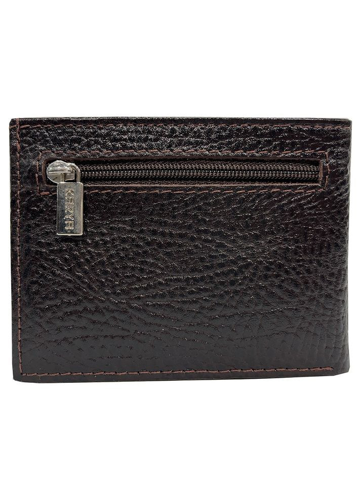 Чоловіче портмоне з зажимом з натуральної шкіри темно-коричневе 0931-04 Karya (336377971)