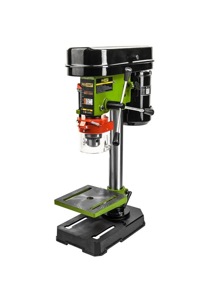BD1550 — свердлильний станок 375 Вт, 5 швидкостей, патрон 16 мм, висота 300 мм, лещата в комплекті ProCraft (372296019)