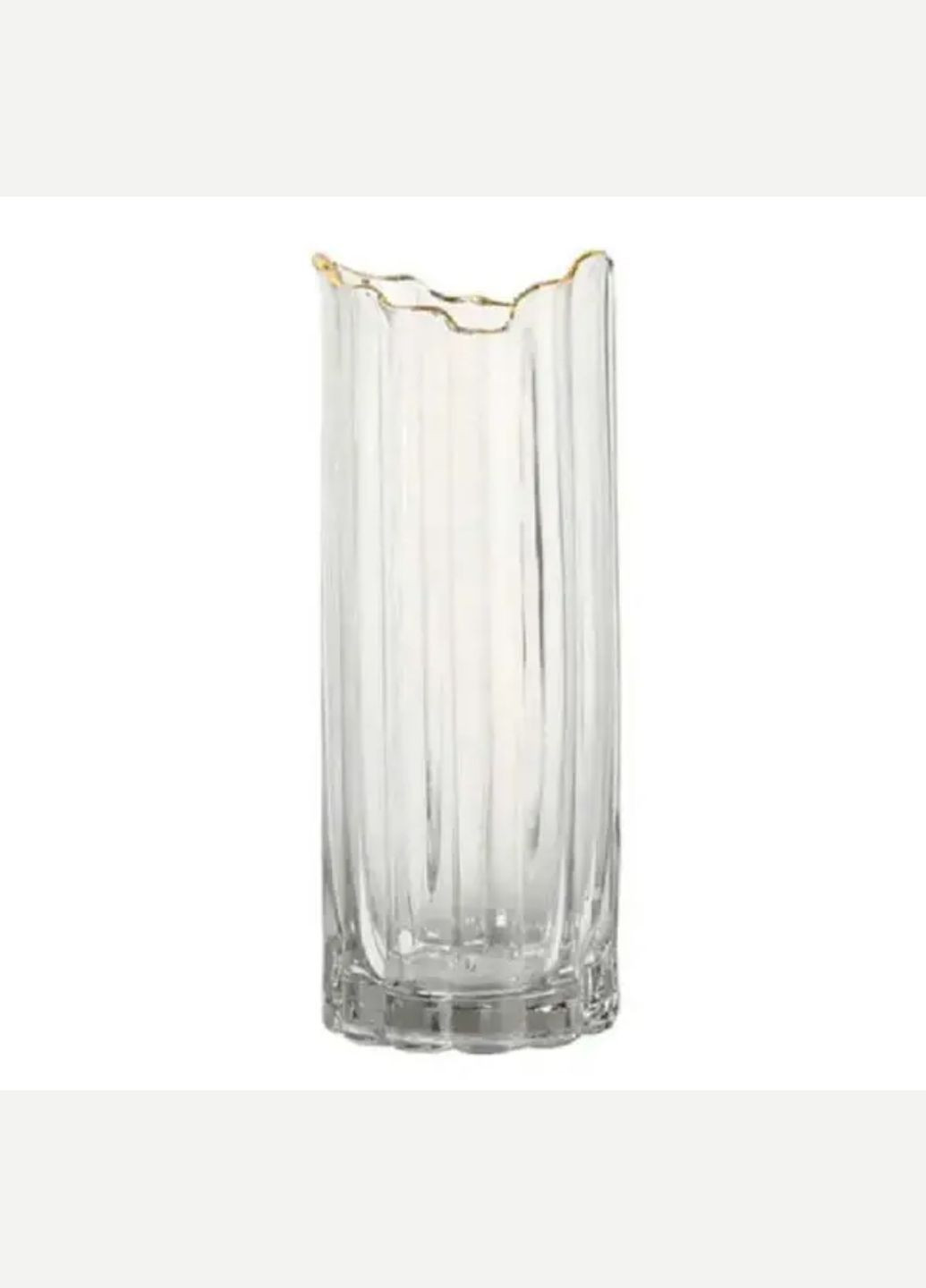 Ваза декоративная Glass Flower стеклянная 24.5 см Прозрачный HP-1712-1 Yiwu (349443264)