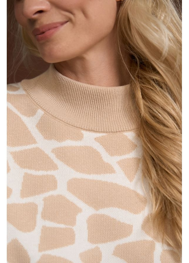 Молочный демисезонный джемпер жираф из хлопка и вискозы (2858) Triko Bakh