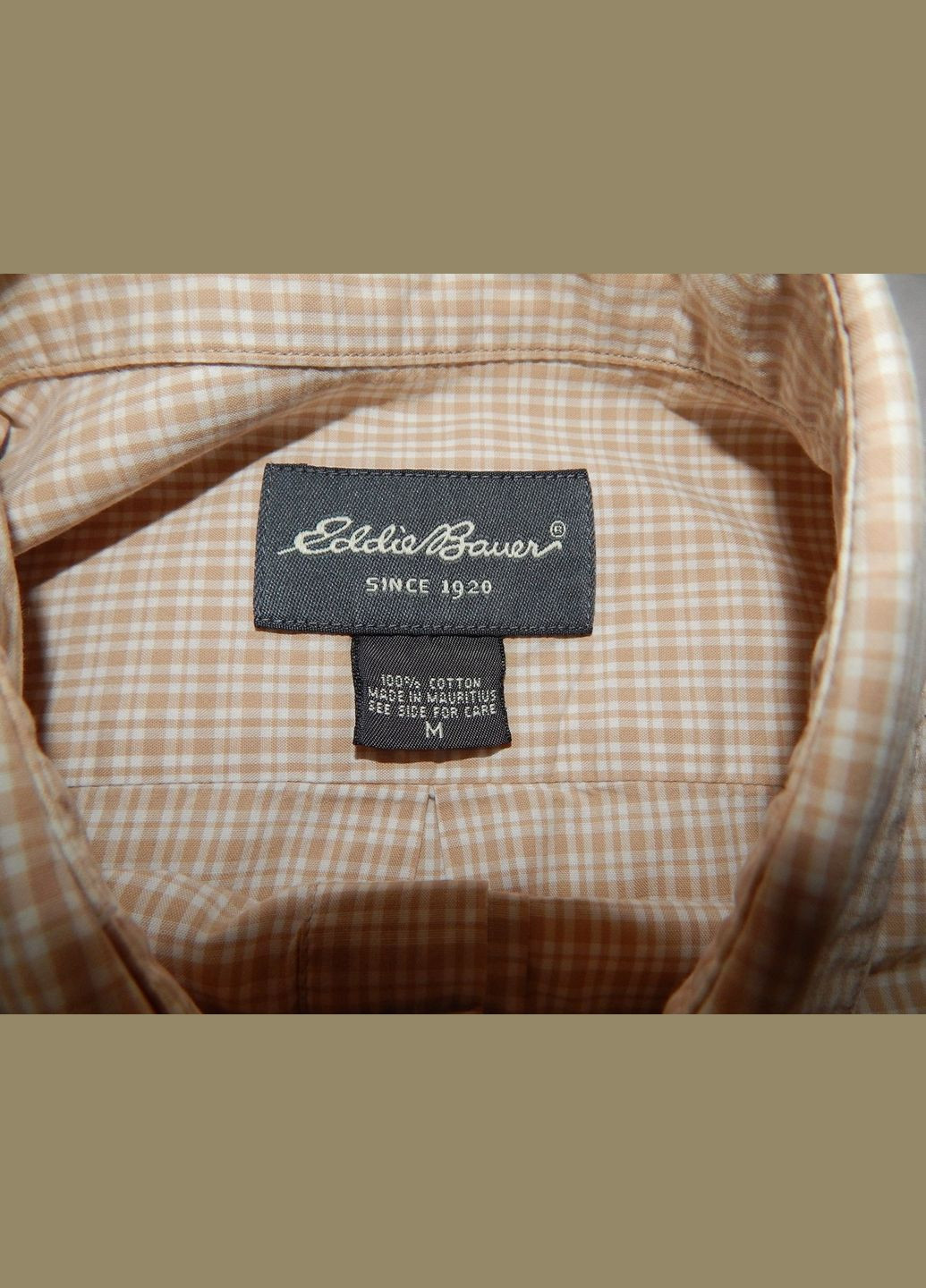 Бежевая кэжуал рубашка в клетку Eddie Bauer