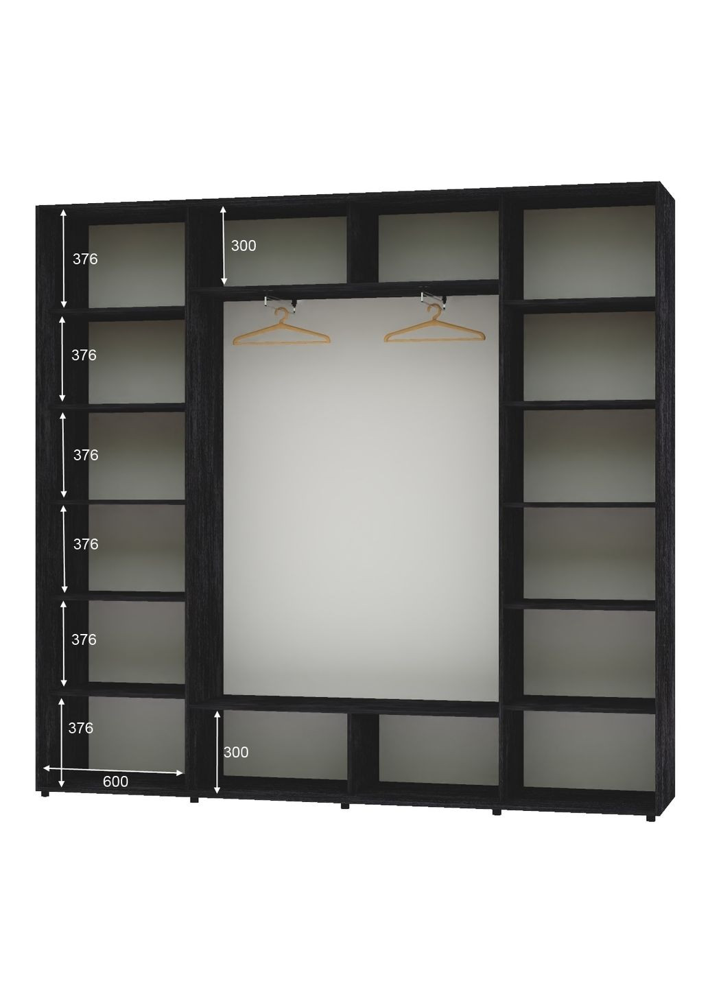 Шафа-купе тридверна 230*45*250 Бетон темний 3 двері Дзеркало ШК-05 Алекса (360477278)