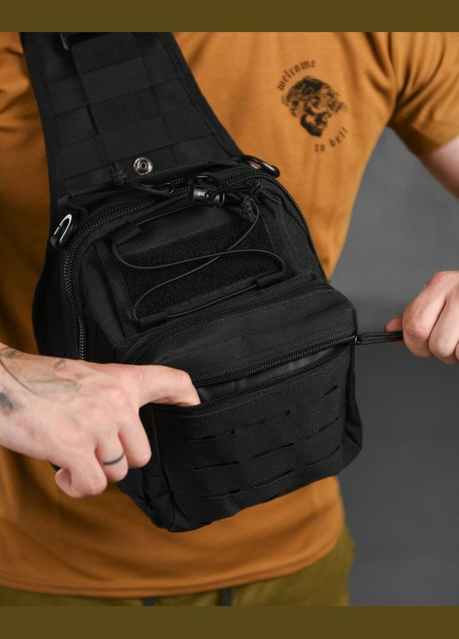Тактична сумка нагрудна 6л чорна No Brand (301039020)