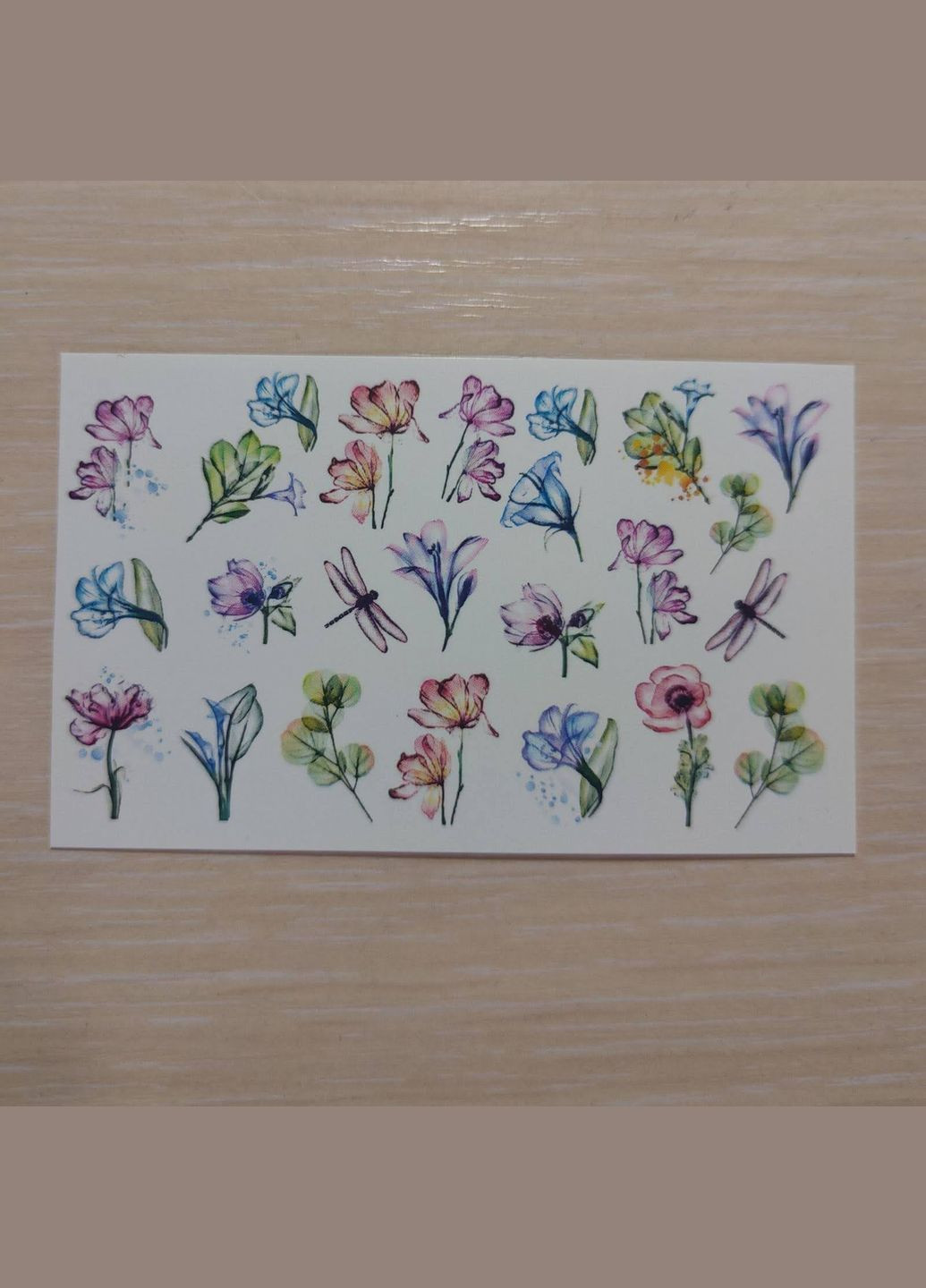 для нігтів Квіти Акварель 8*5 см No Brand Слайдери (322425360)