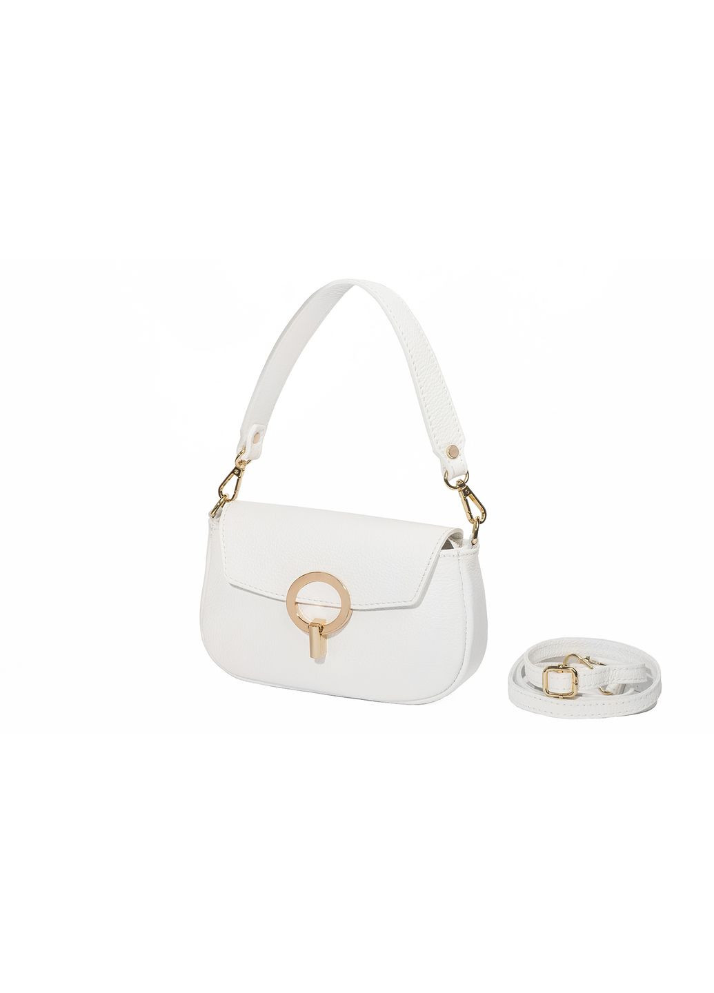 Сумочка на плечо классическая женская натуральная кожа белая Fior Di Loto (371884250)