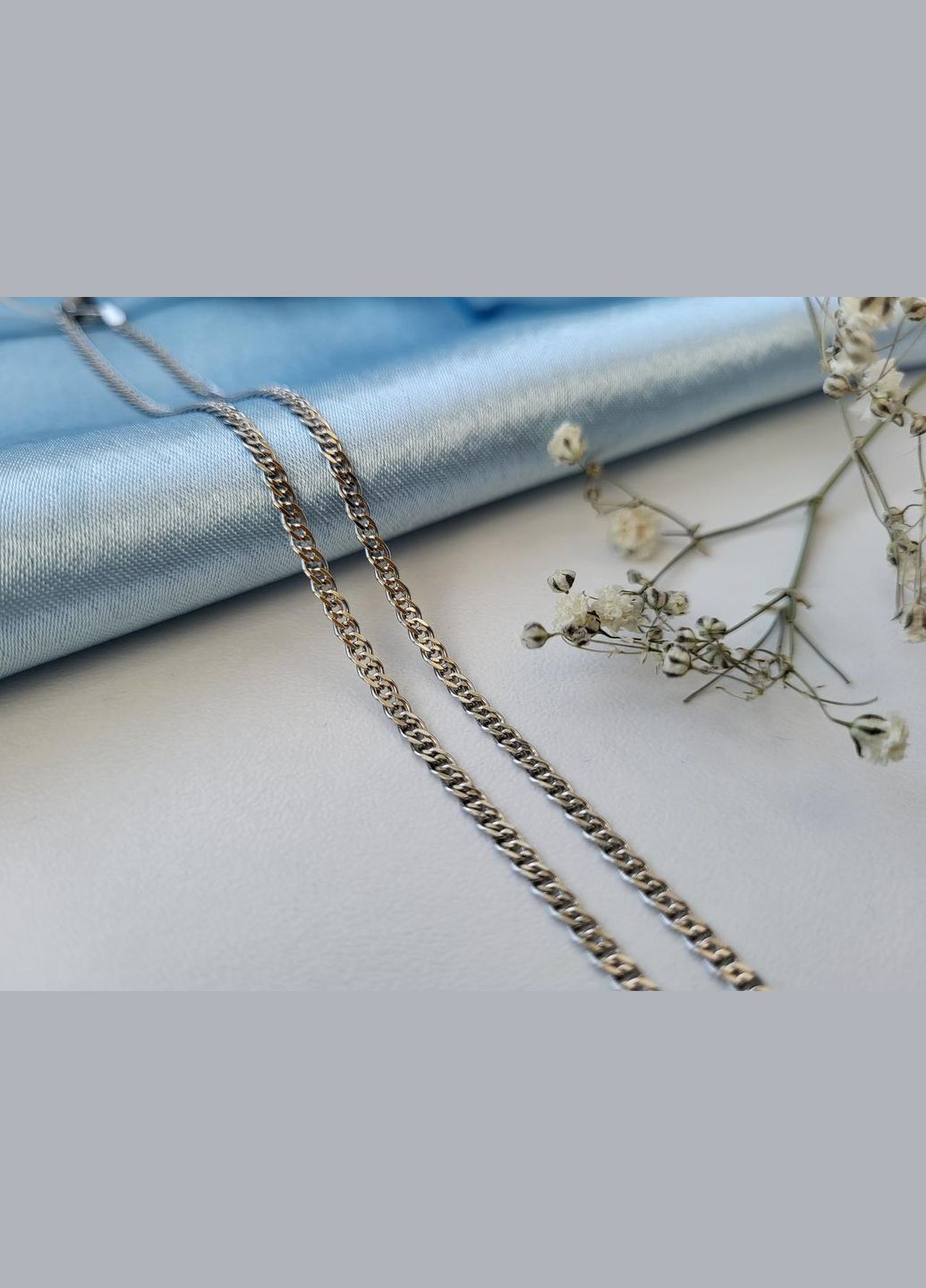 Срібна Цепочка плоский ланцюг Нона см срібло 925 проби Родоване 3.67г nonna40 No Brand (307172911)