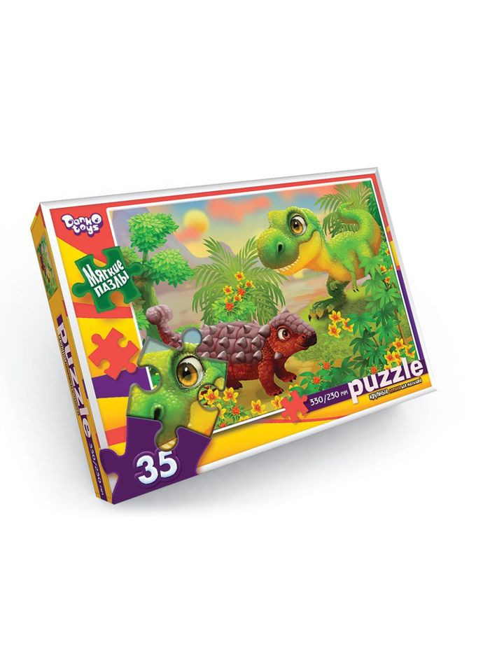 Детские мягкие пазлы "Тиранозавр" S35-10-14, Развивающая игра для детей от 2 лет, 35 элементов Danko Toys (307808121)