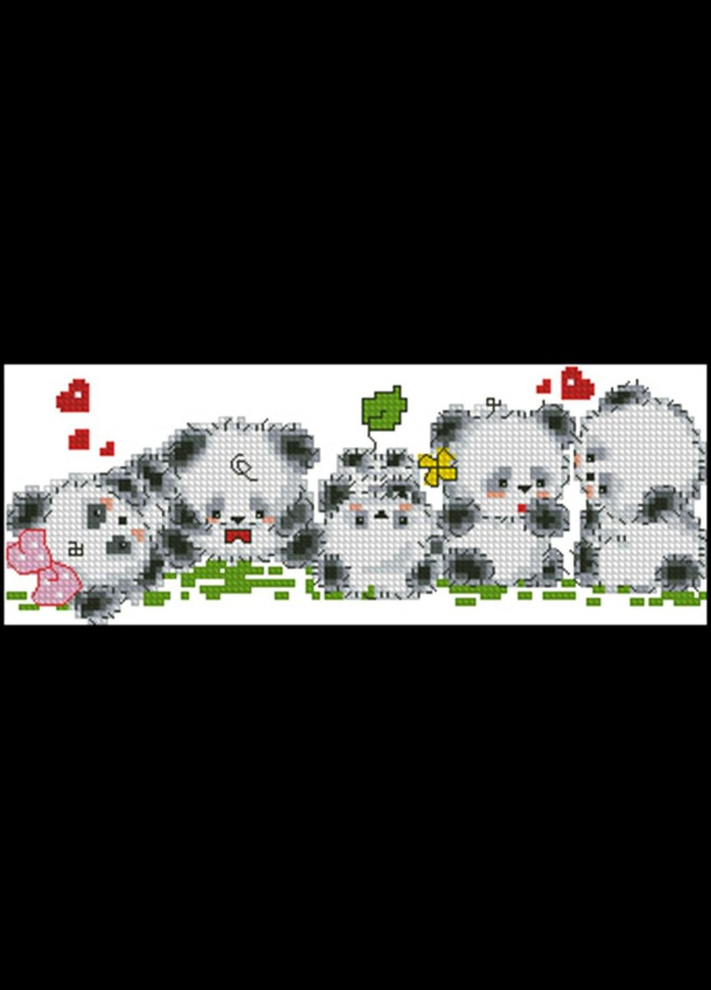 Набір для вишивання хрестиком. Розмір: 18*7 см Панди Лоскуток (315361971)