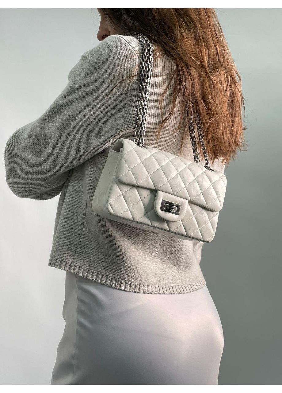 Сумка жіноча 1.55 Reissue Double Flap Leather Bag White Black No Brand (355342706)