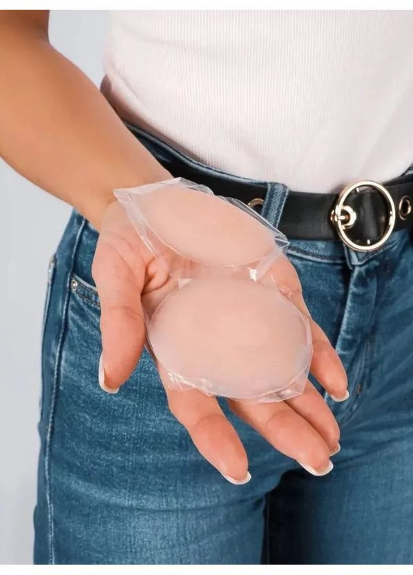 Силіконові невидимі наклейки на соски і груди Коло, багаторазові самоклеючі бежеві Po Fanu (363192853)