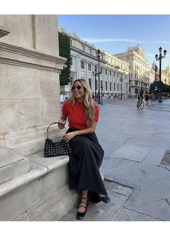 Червоний вʼязаний укорочений светр джемпер кофта червоний Zara