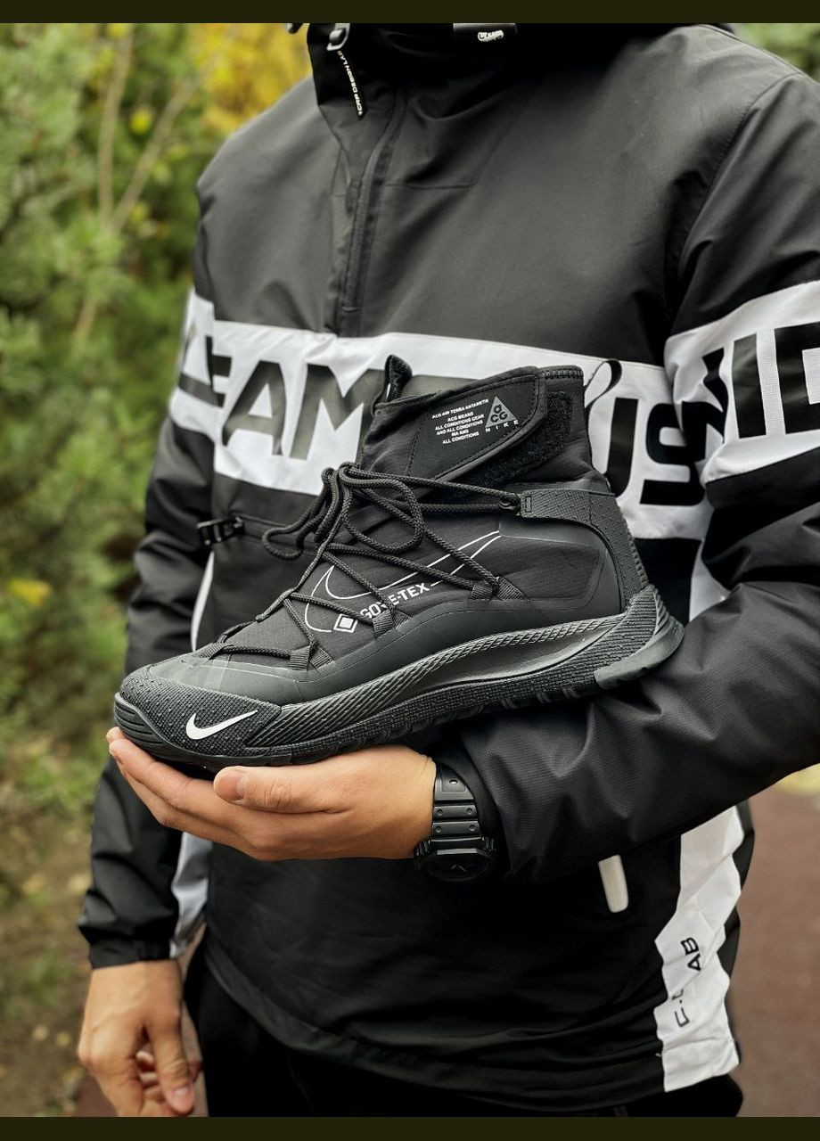 Чорні Зимовий кросівки зимові чоловічі nike acg terra antarktik winter black fur gore-tex | найк асг терра антарктік чорні з хутром No Brand