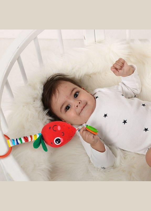 Брязкальце-підвіска з прорізувачем "Полуниця" МС 110604-18 Macik (304408138)