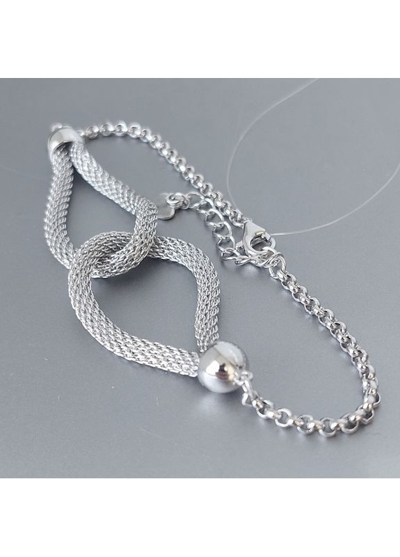 Срібний жіночий браслет «Вишуканий Вузол» з регульованим розміром 16.5–19 см No Brand (358929468)