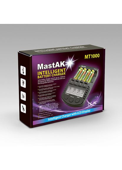 Інтелектуальний зарядний пристрій MT1000 для Ni-Cd/Ni-Mh AA/AAA Mastak (370779041)