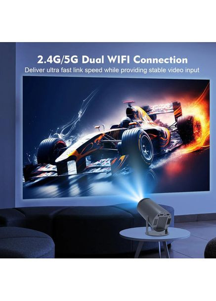 Портативний смарт-проєктор 4K Ultra HD SMART, Android/iOS, Wi-Fi 6, Bluetooth, HDMI, домашній кінотеатр Lucky Day Shop (362210996)