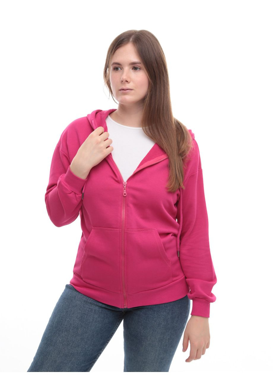 Толстовка жіноча рожева на блискавці Cracpot Приталена (302879192)