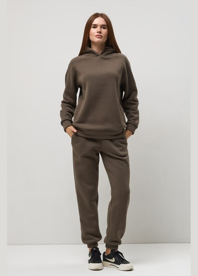Жіночий спортивний костюм на флісі, не кошлатиться XS S M L XL капучино, Україна OBR (304725626)
