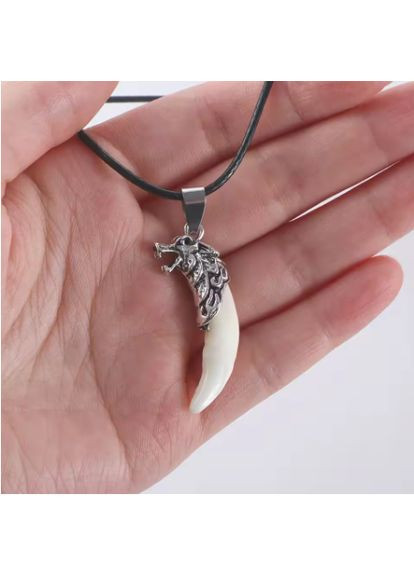 Шикарний чоловічий кулон Вовчий ікло вовк підвіска у формі голови вовка вінтажний Панк вигнання злих духів No Brand (338436398)