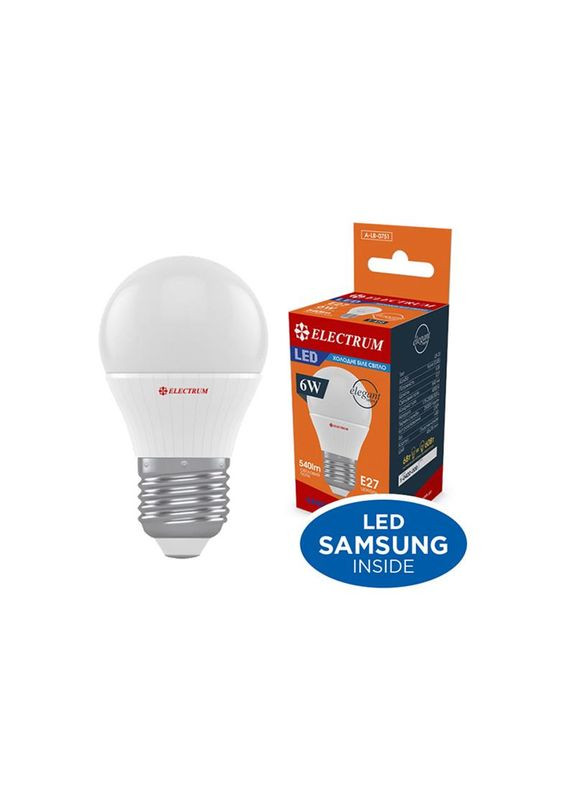 Лампа светодиодная пуля 6W E27 4000K (A-LB-0751) ELECTRUM (368679790)