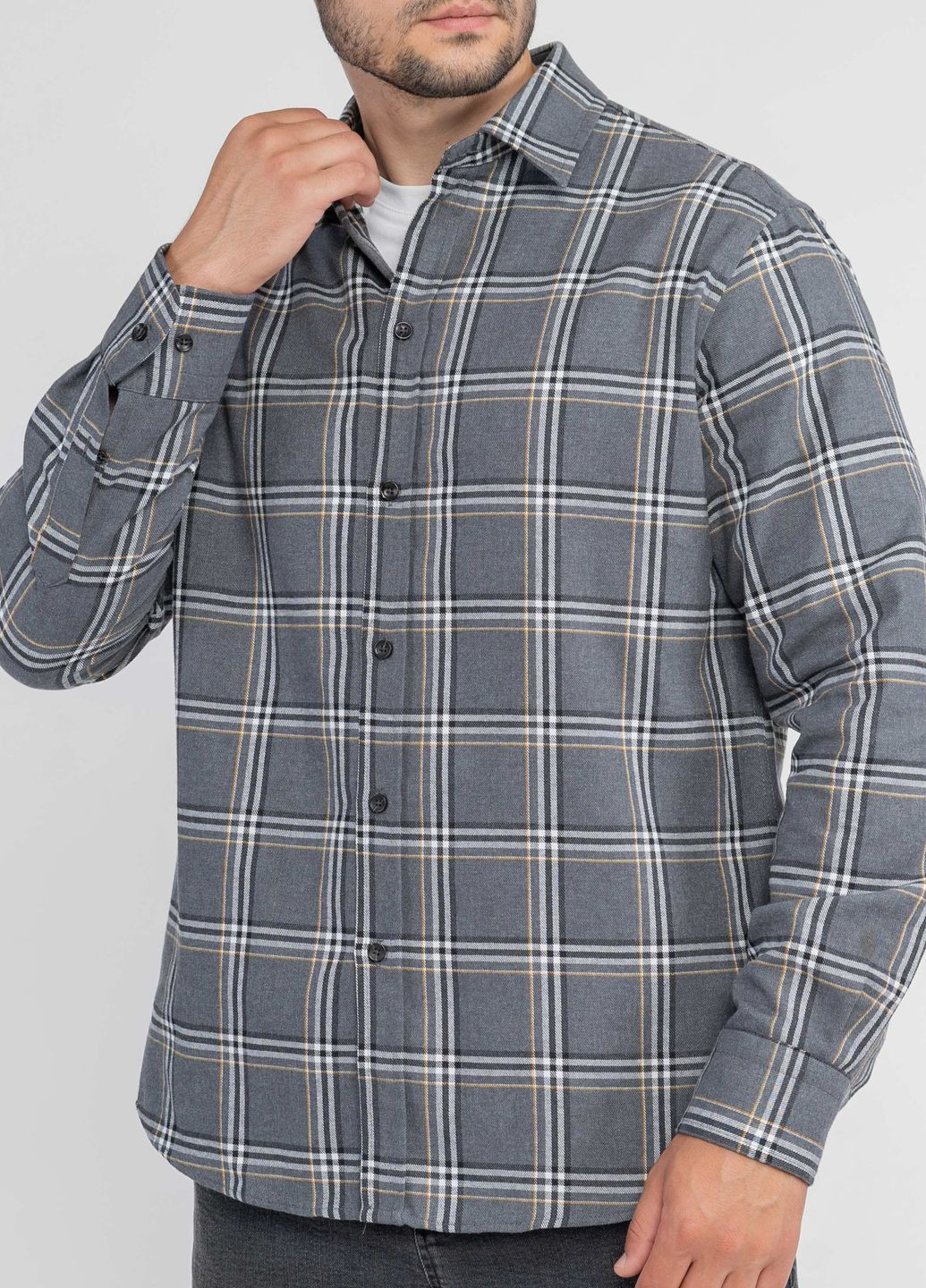 Серая кэжуал рубашка однотонная Arber