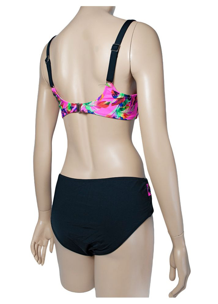 Комбінований літній купальник роздільний на великі груди f без поролону модель 0088 арт.22016 роздільний Fuba.Vi