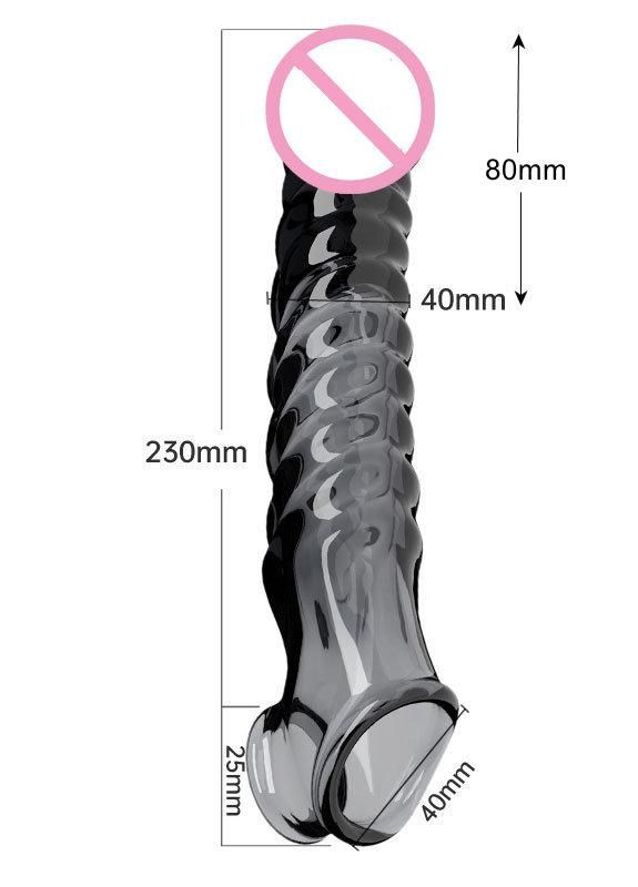 Вибронасадка на член 23 см Насадка для увеличения пениса на 8 см с вибропулей Насадка на член с вибрацией No Brand (314874544)