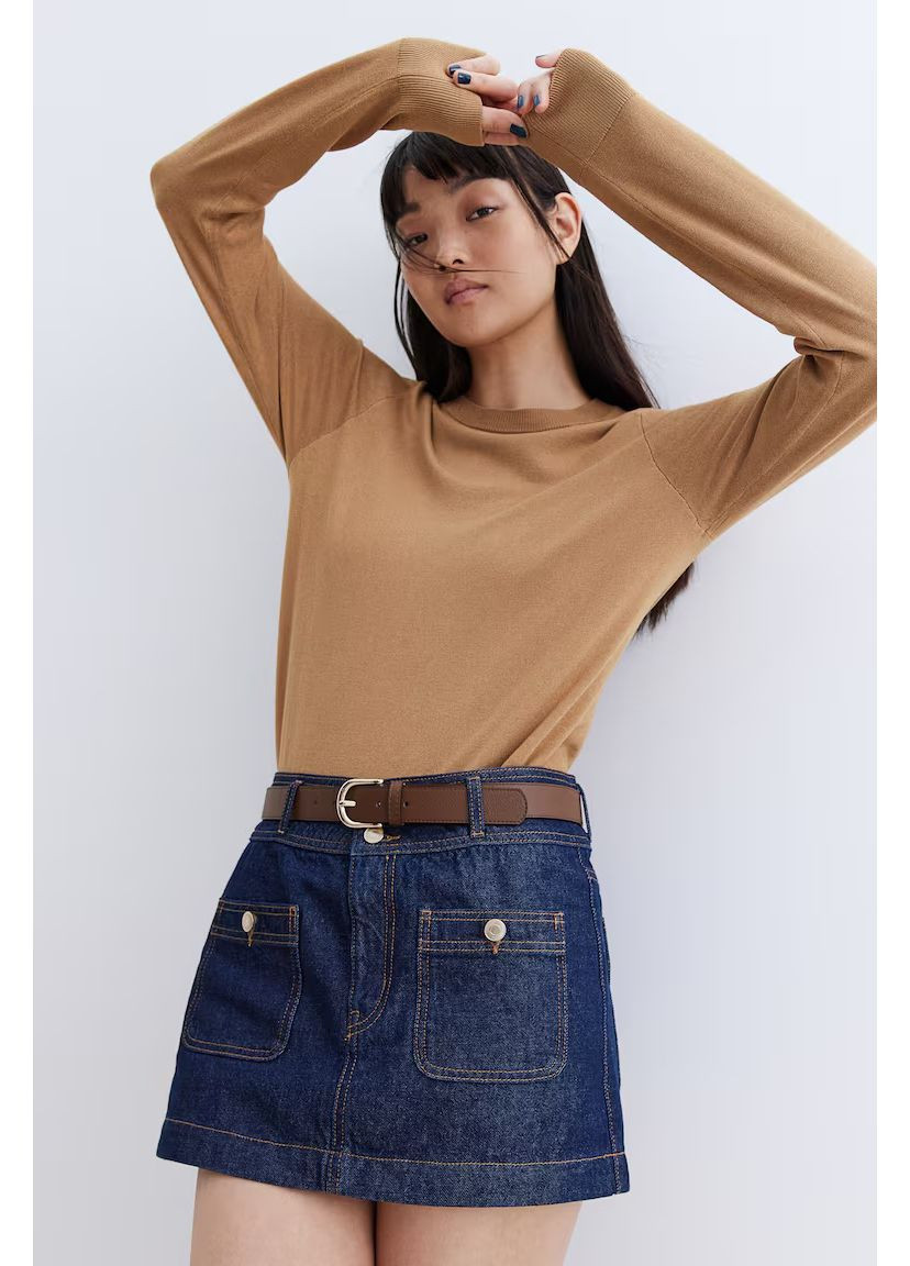 Бежевий демісезонний тонкий жіночий бежевий в'язаний светр, розмір s H&M