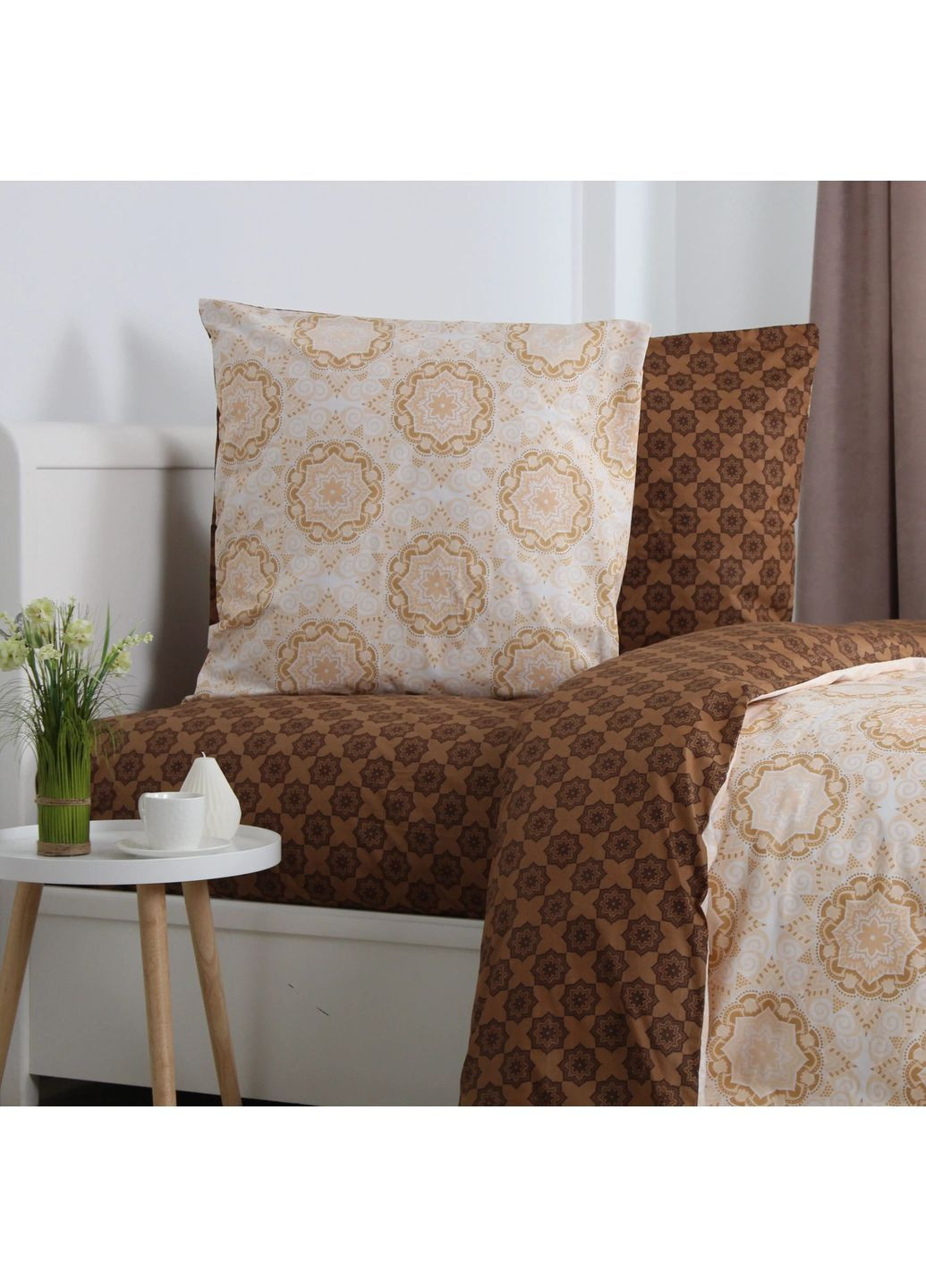 Евро комплект постельного белья с наволочками 70*70 см, 115 гр/м2 гипоаллергенный Rustic Charm Бежевый (13170200215) ТЕП (364100140)