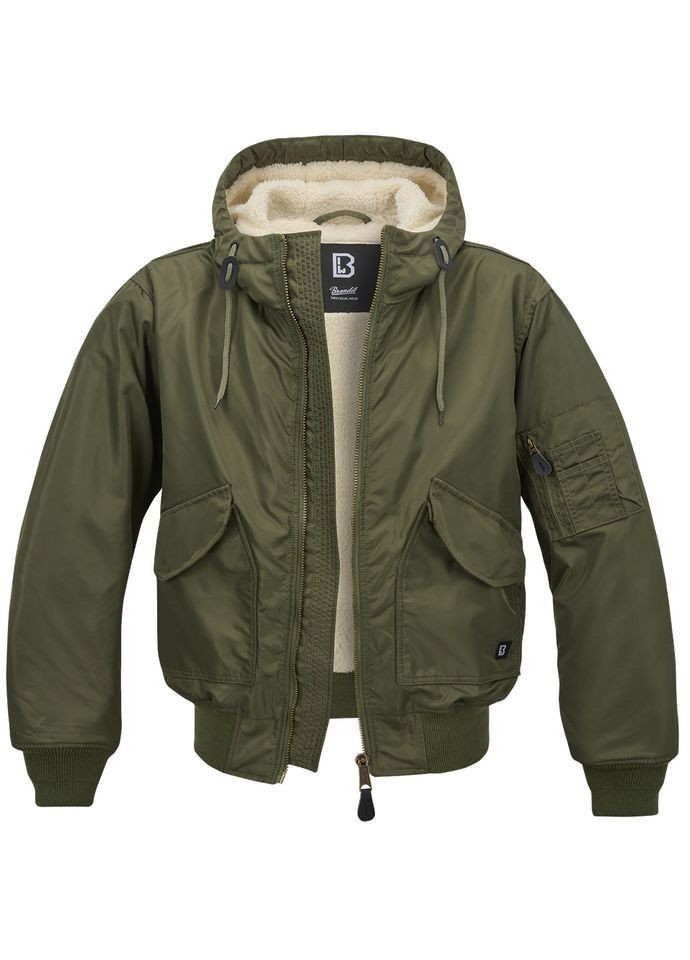 Оливковая демисезонная куртка куртка cwu jacket hooded olive Brandit
