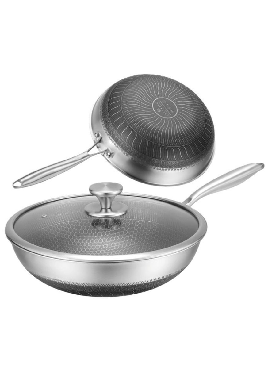 Сковорода WOK 32х9.5 см з нержавіючої сталі EB-13068 Edenberg (335077683)