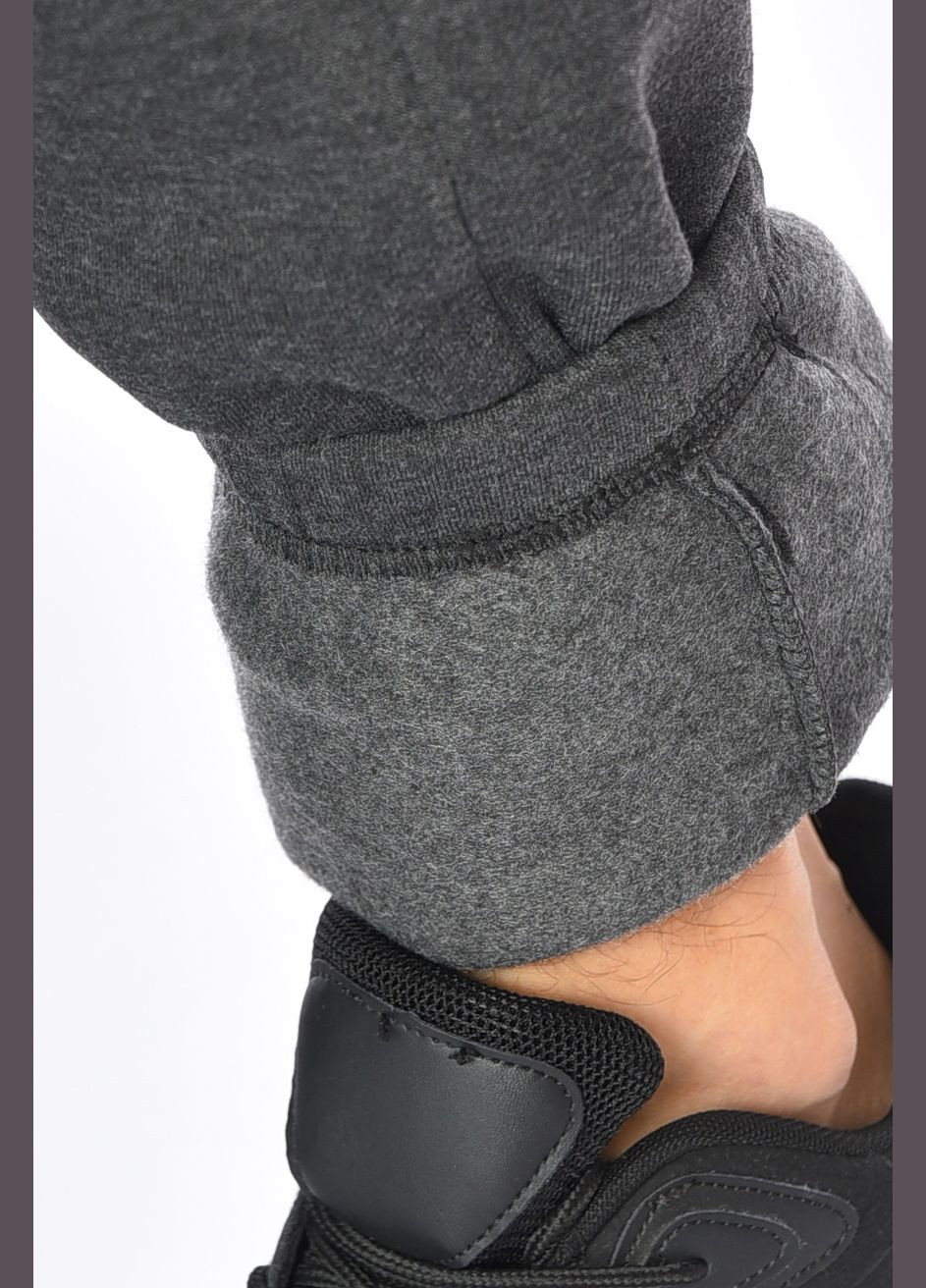 Темно-серые спортивные зимние зауженные брюки Let's Shop