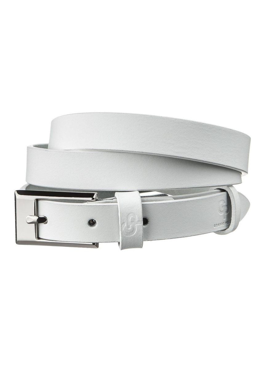 Ремінь тонкий жіночий 11252 Білий Grande Pelle (329149658)