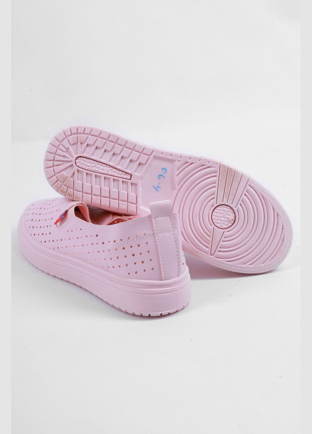 Мокасини жіночі рожевого кольору на шнурівці Let's Shop (293939487)