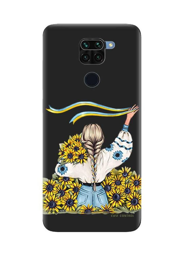 Матовий чорний чохол на Xiaomi Redmi Note 9:: Дівчина зі стрічкою (принт 25) Creative (360679140)