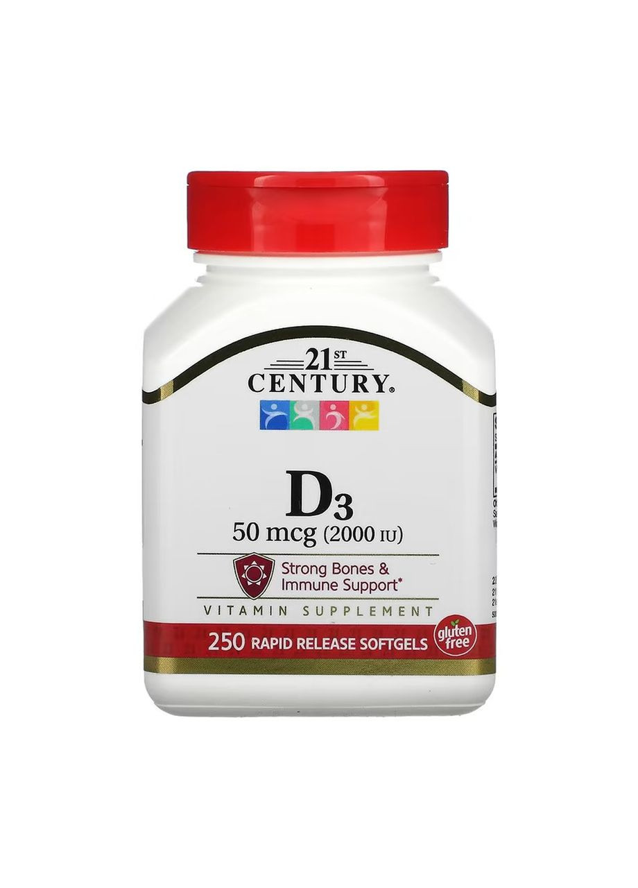 D3 50 mcg (2000 IU) - 250 softgels 21st Century (371776975)
