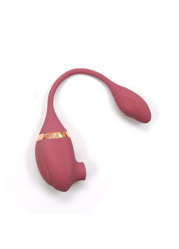 Вакуумний вібратор з відростком для точки G, 7 режимів, темно-рожевий Sweet Em (369608677)