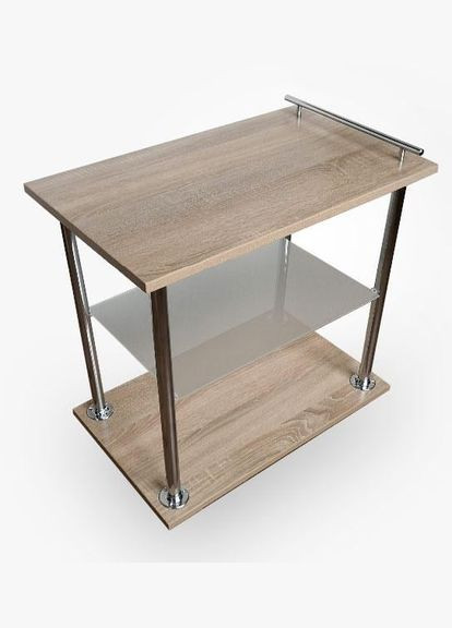 Стіл журнальний пересувний Міні плюс 58,5х35,5х58 см з полицею та ручкою Дуб сонома Fusion Furniture (341525435)