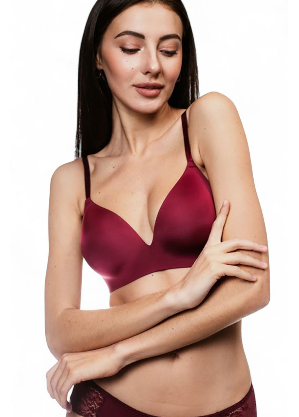 Бордовий бюстгальтер м'який безшовний без кісточок l1508a astro Luna мікрофібра